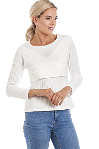 Central Chic - Jersey - para Mujer Blanco Blanco Large Cover