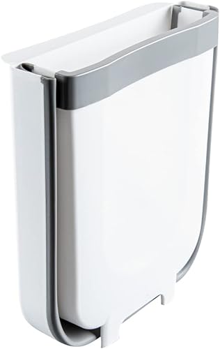 Miniatura 9 de Restaurantware RW Base - Cubo de basura plegable de 11.4 x 10 x 7.1 pulgadas, 1 bote de basura plegable, con ranura en forma de U, color gris, placa