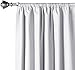 Amazon Basics Room Darkening Blackout Window Curtain with Rod Pocket and Tie Back, 42 x 84 Inches, White - Set of 2