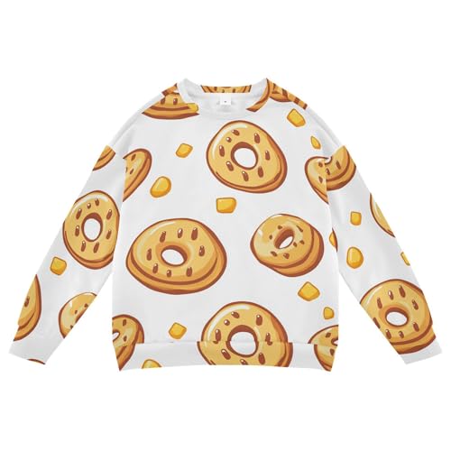 JUNZAN Cute Cartoon Donuts Little Kids Hooded Sweatshirt Fleece Fall Tops Shirts Party 4T