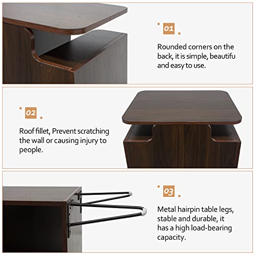 Nisorpa Support de tourne-disque en MDF pour disque vinyle – Table de rangement en noyer avec pieds en épingle à cheveux… - Les Beatles, Paul McCartney, John Lennon, RIngo Starr, George Harrison Nisorpa Support de tourne-disque en MDF pour disque vinyle - Table de rangement en noyer avec pieds en épingle à cheveux… – Image 5