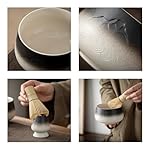 TEANAGOO-Japanese-Matcha-Set-7pcs-Matcha-Whisk-Mtacha-Kit-Matcha-Bowl-with-Pouring-Spout-Bamboo-Matcha-Whisk-chasen-Scoop-chashaku-Whisk-Holder-N24-Gradient-White-Matcha-Green-Tea-Powder