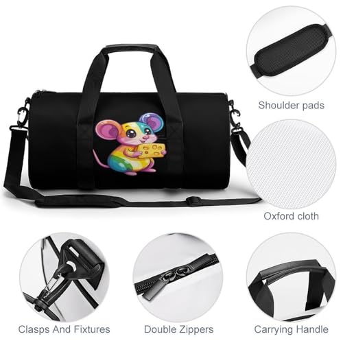 Hand Cheese Pet Colorful Rats Sports Gym Bag Travel Duffel Workout Bag with Adjustable Strap4