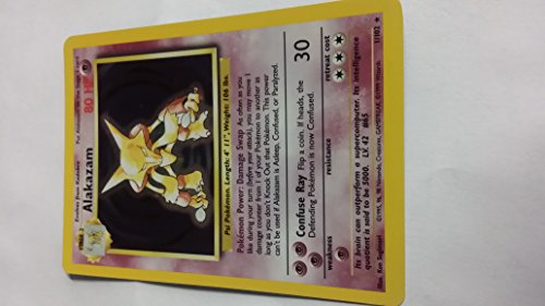 Pokemon Alakazam 1/102 Base Set Holo carte rare Wizard pour collectionneur