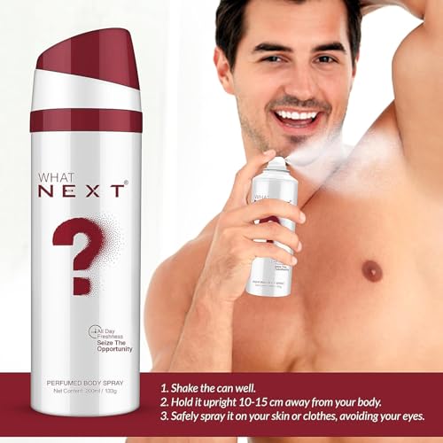 Image of Next Care When & What Perfumed Body Spray for Men & Women | Long Lasting Fragrance Body Spray | Daily Freshness Deodorant | Unisex Scent Combo Pack | 200ml Each (Pack of 2)