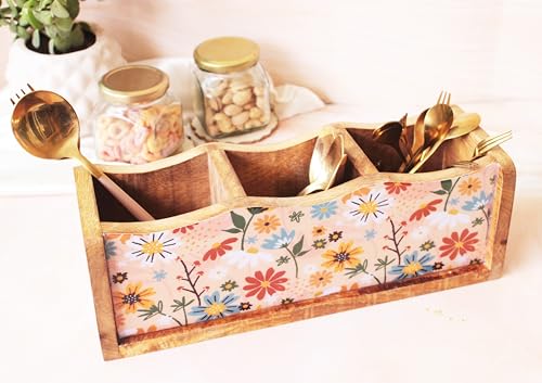 Image of Monstera Hut - Wooden Cutlery Holder| Cutlery Stand For Kitchen | Spoon Holder |Utensil Holder for Kitchen Counter | Wooden Storage Organiser (30 *10*10 cm)