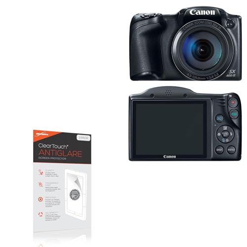BoxWave Screen Protector Compatible with Canon Powershot SX400IS - ClearTouch Anti-Glare (2-Pack), Anti-Fingerprint Matte Film Skin