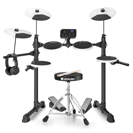 Vangoa Electronic Drum Kit with Silicone Drum Pad (White)