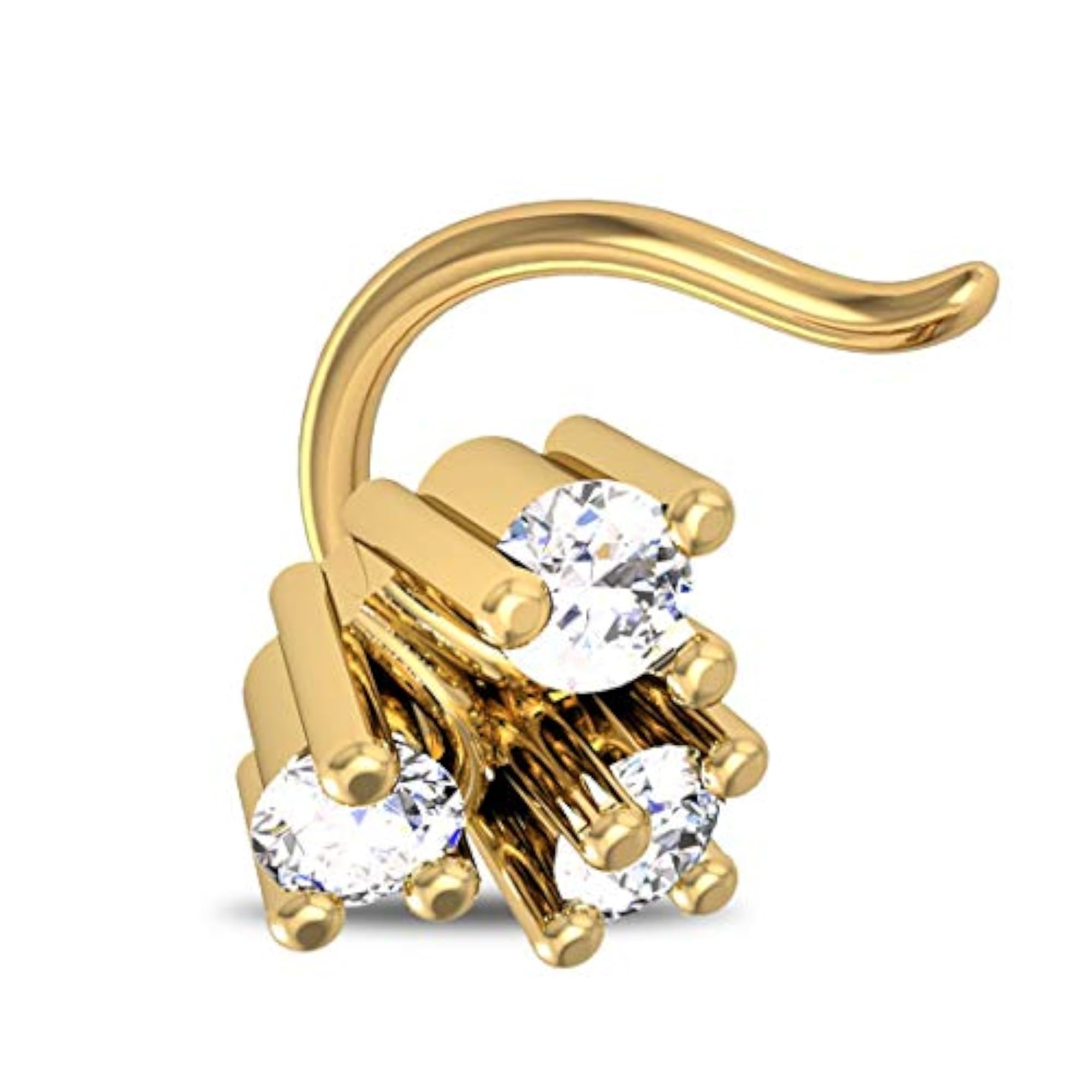 Women's 14K Yellow Gold Wire Nose Pin, Elegant