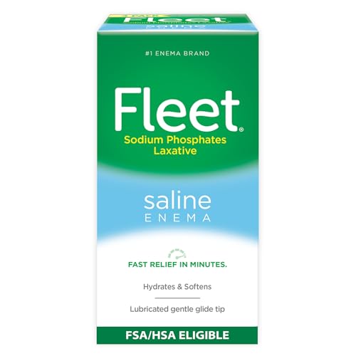 Fleet Laxative Saline Enemas for Constipation Relief for Adults, Fast and Effective, 4 Bottles per Pack, 4.5 Fl Oz Each