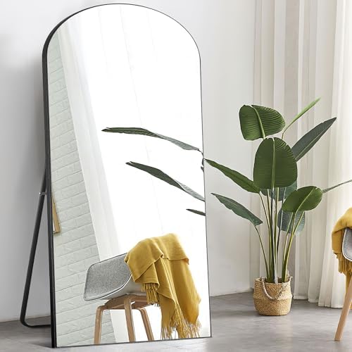 Amazon.com: GlasFlength Full Length Arched Mirror, 59"x20" with Wooden ...