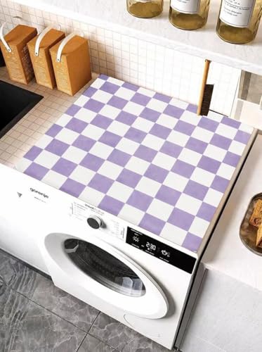 Image of Homecloud Non-Slip Washing Machine Mat - Durable Waterproof Protective Cover for Washer & Dryer, Dust-Resistant Mat Ideal for Laundry Room & Kitchen Appliances (Purple)