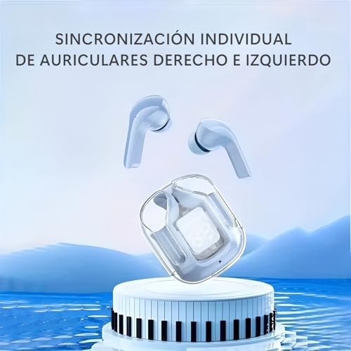Shooze Écouteurs Bluetooth sans fil, quatre microphones avec réduction de bruit ENC, son Hi-Fi, écouteurs sport intra-auriculaires, écran LED, indicateur de batterie, temps de charge 20 heures, bleu – vue 6