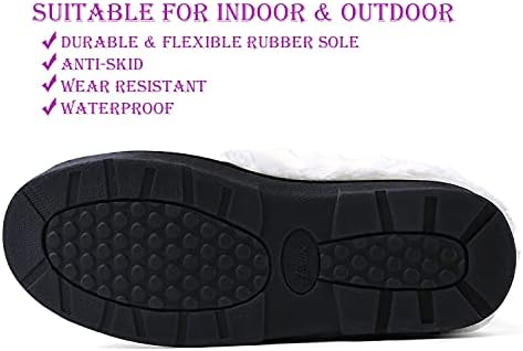 ROXIE Womens Memory Foam Fluffy Fur Slippers Fuzzy Plush Lining Slip On Clog House Shoes for Indoor Outdoor Use | Image 4
