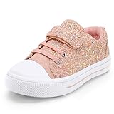 K KomForme Toddler Shoes Boys Girls Canvas Sneakers, Size 11 Little Kid, Glitter Pink