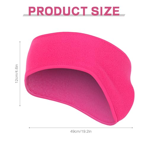Komake Ear Warmers, 3 Pack Earmuffs Fleece Earmuffs Running Ear Covers Moisture Wicking Sweatband Ski Sport Headband for Men & Women (Black+Grey+Rose Red)