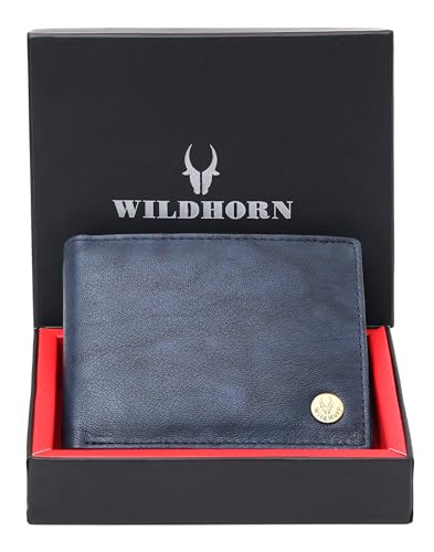 Image of WILDHORN RFID Protected Leather Wallet for Men,Black