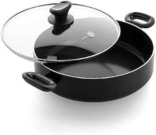 GreenPan Skillet Pan with Lid, Non Stick, Toxin Free Ceramic Skillet Pan - Induction & Oven Safe Cookware - 28 cm/4.2 Litre, Black