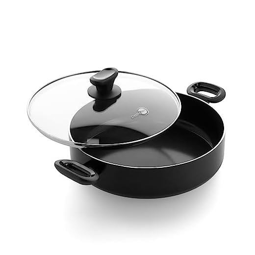 GreenPan Torino Gezonde keramische hapjespan met antiaanbaklaag 28 cm/4,2 liter met deksel, PFAS-vrij, inductie, ovenbestendig tot 160°C, vaatwasmachinebestendig, zwart
