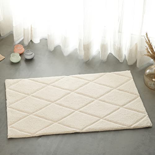 SHIKARA Organic Cotton Bathroom Rug, Luxury Non Slip Ultra Soft &...