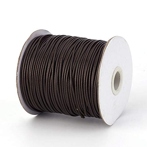 Craftdady 200 Yards 1mm Waxed Polyester Beading Cord String for Braided Macrame Bracelet Jewelry Making (CoconutBrown)