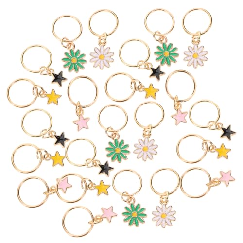 Homoyoyo 25 Piezas Anillo de pelo trenzado aterrador rulos equipo pinzas para el cabello pompones accesorios para el cabello mujer accesorios para trenzar rastas Aleación de zinc
