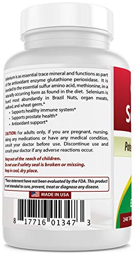 Best Naturals Selenium 200 mcg Supplement, 240 Count