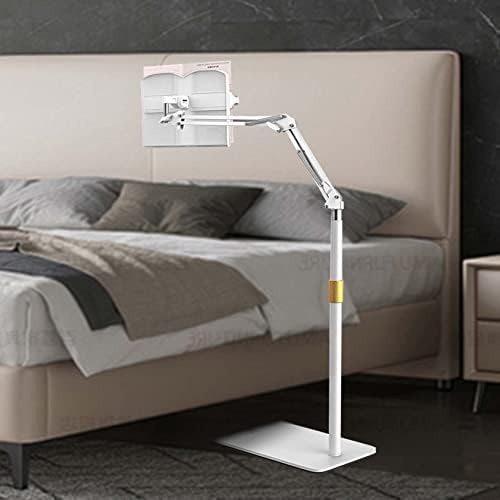 Book Reading Stand for Bed with Adjustable Book Clip Cook Book Stand 180-degree Rotatable with Aluminum Arm Ipad Holder for Bed Ergonomic Off White (Off White)