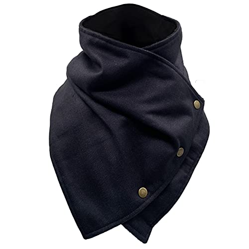 Neck Scarfs for Men Fleece Winter Neck Warmer Cowl Fashion Warm Neck Gaiter Scarf for Women (Black)