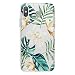 Compatible iPhone x Case,Flowers Coffee Floral Bahama Leaves Aloha Love Summer Tropical Spring Elegant Colored Daisy Beach Japanese Cherry Blossom Roses Girls Womemn Clear Rubber iPhone X Case