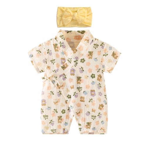 MILASIC ベビー甚平 フラワー 90サイズ 女の子 男の子 赤ちゃん 80 90 サイズ ベビー服 ロンパース 綿 コットン100% 半袖 薄手 じんべい じんべえ キッズ 子供 部屋着 パジャマ ルームウェア 和服 イチゴ クマ フラワー おしゃれ かわいい スナップボタン お祭り
