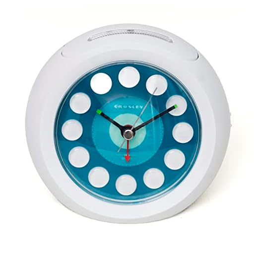 Crosley 1960's White Vintage Tabletop Alarm Clock- Model CR33862