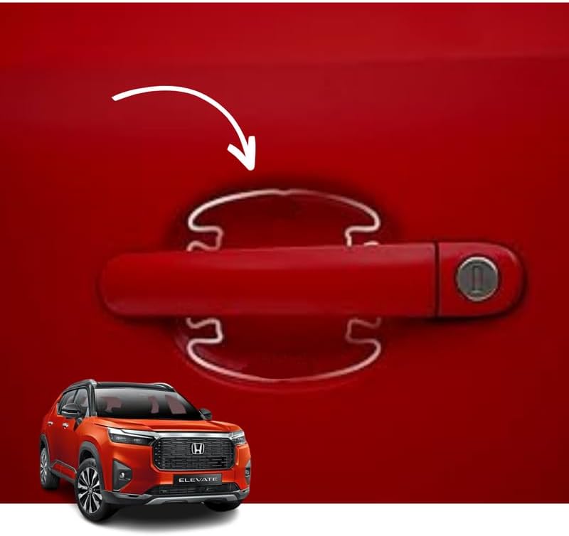 Autokaar Car Door Handle Protector Sticker PU Finger Scratch Guard Transparent Universal for Honda Elevate/Amaze/City/Jazz/Brio/Mobilio
