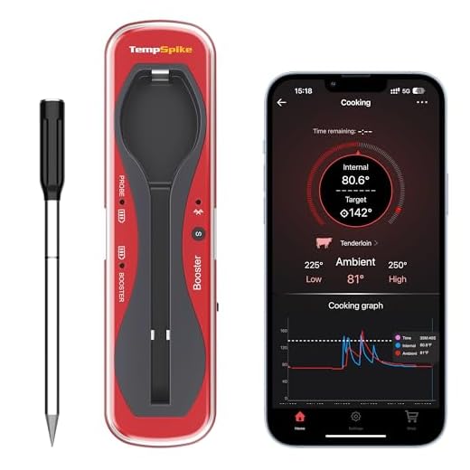 ThermoPro TempSpike Premium Truly Wireless Meat Thermometer up to 500-Ft Remote Range, Bluetooth Meat Thermometer with Wire-Free Probe, Meat Thermometer Wireless for Sous Vide Smoker Rotisserie