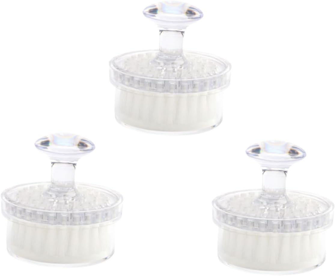 Happyyami 3Pcs Handheld Face Brush Manual Exfoliating Facial Scrubber for Deep Cleansing Lightweight and Portable Skin Care Tool Gentle and Massager White