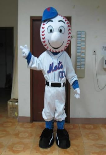 Ballpark mascot adult mr met costume Mr met mascot costume for adult to wear Baseball club Promote the mascot (AS SHOW,L)