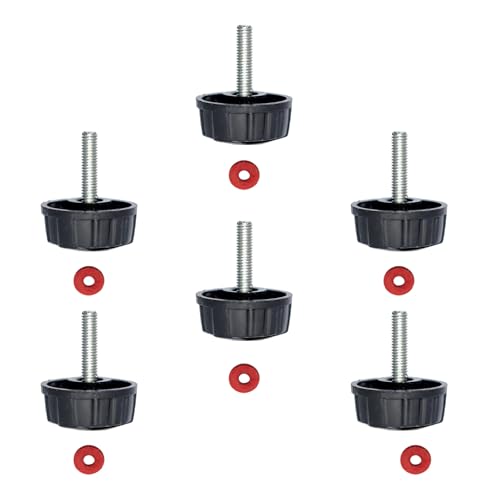 ZCLGOOD 6PCS Fishing Reel Handle Screw Caps, Black Universal Replacement Parts for Spinning Reels Knob Power Crank Grip, Nuts Screws Set for Reel Maintenance