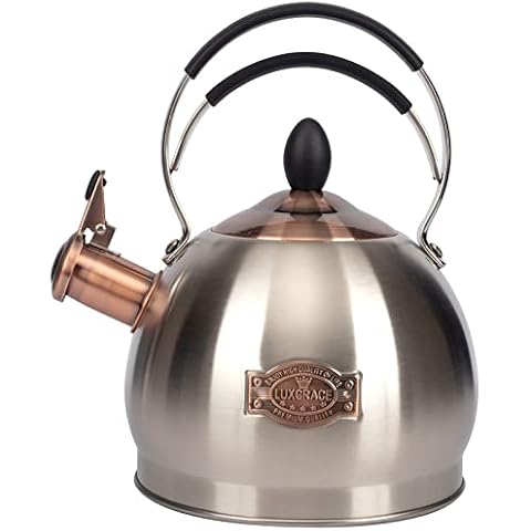 Whistling Tea Kettle Stainless Steel Teapot, Teakettle for Stovetop Induction Stove Top, Fast Boiling Heat Water Tea Pot 2.6 Quart Cover