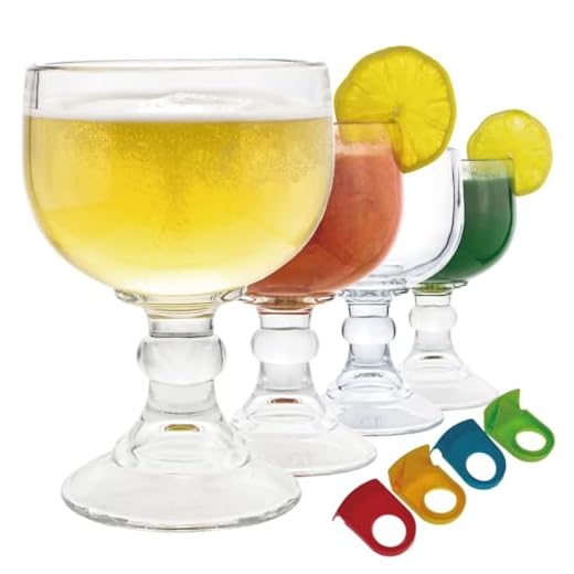 Chefcaptain Schooner Beer Glass - 21.5 Oz Extra Large Goblet Crystal Style ZERO LEAD Shrimp Cocktail, Coronaritas, Margaritas 4 PACK