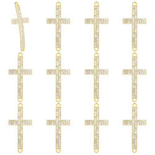 Pendentif croix strass anti-retournement : breloques double boucle pour alignement parfait