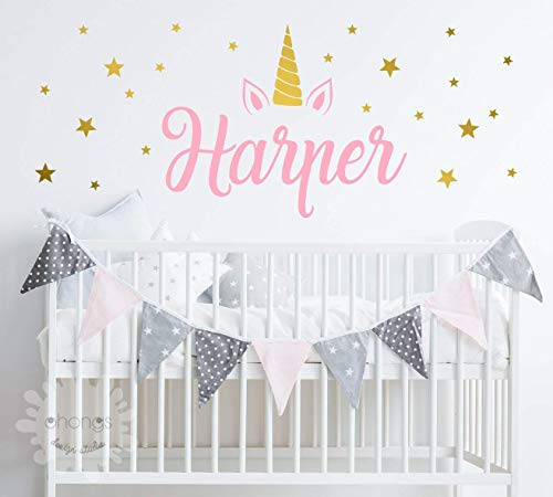 Unicorn name room/Girls Name Decal/Nursery Custom name sticker/Personalized Wall Decal/Baby Name Decal/kidsroom