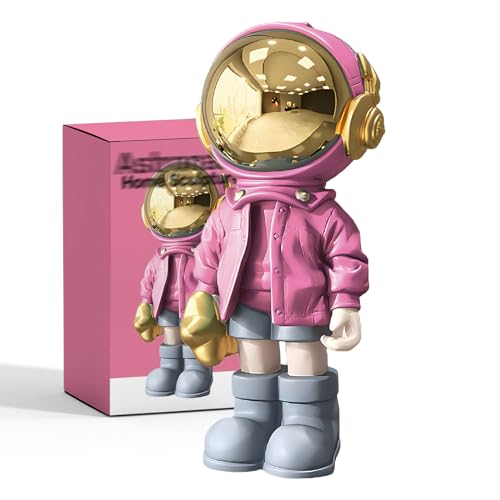 EZ4ENCE Astronaut Statue for Home Decor, Sculpture Shelf Decoration(Pink)