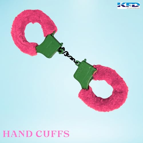 Image of Kaku Fancy Dresses Hand Cuffs for Kids /Phenovo Police Cop Sheriff Officer Handcuff Toy /Police Role Play Costume Accessories Metal Fur Handcuffs /Hathkadi Toy
