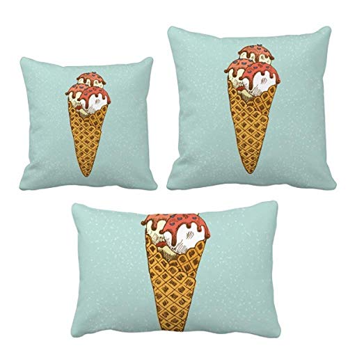 Coussin cône de glace rouge blanc décoratif pour sofa lit salon avec insert