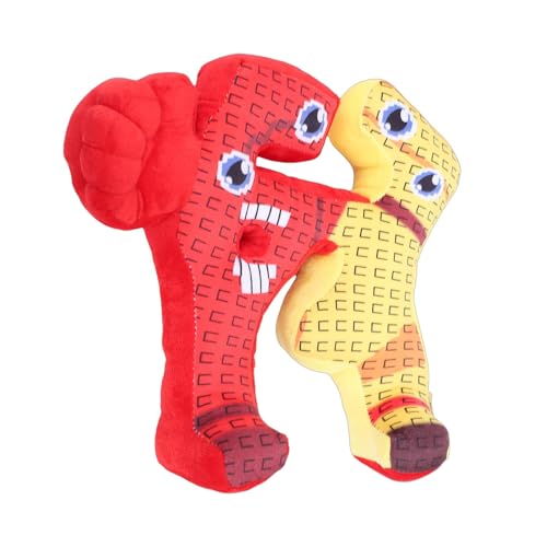 Peluche de jeu rouge et jaune, élément décoratif pour salon et bureau