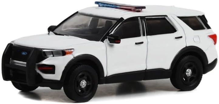 Greenlight 43001LB 1:64 Hot Pursuit - 2022 Chevy Tahoe Police Pursuit Vehicle (PPV) - White Adult Collectible with Light Bar and Push Bar