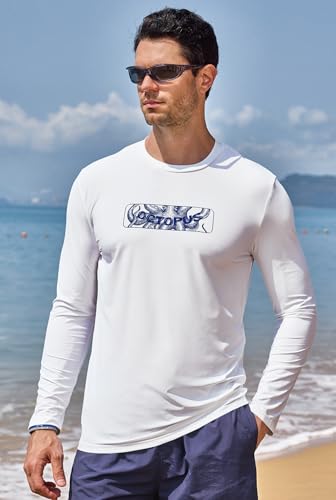 Image of Mens UPF 50+ Rash Guard Quick Dry Lightweight Summer UV Sun Protection Long Sleeve Swim Shirt (S-XXL)