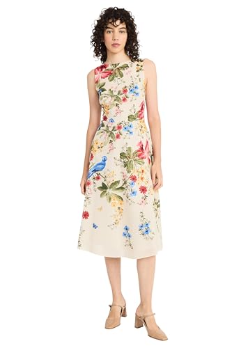Maggy London Women's Fit and Flare Midi Sleeveless Summer Style with A-line Silhouette-Wedding Guest Dress