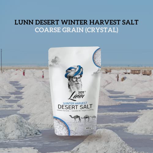 Lunn Natural Fine Grain Desert Salt | 17.63 Oz (500 Gm) | Specially Harvested In Winter | Rich In Mineral | Pure Unrefined Salt | Non-Gmo | Gluten Free | Vegan | Adds Taste #TOP3