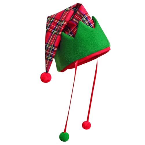 BLNGET Sombrero tradicional de elfos con pompones, accesorios para disfraz de festival, accesorios para la cabeza para Navidad, festividades, celebraciones, disfraz, sombrero de Navidad